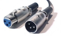 Conector macho y hembra XLR.