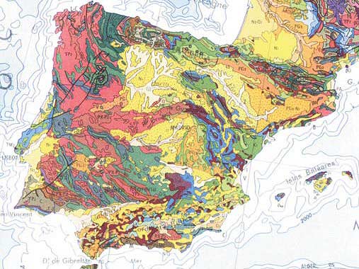 Mapa geológico de la Península Ibérica